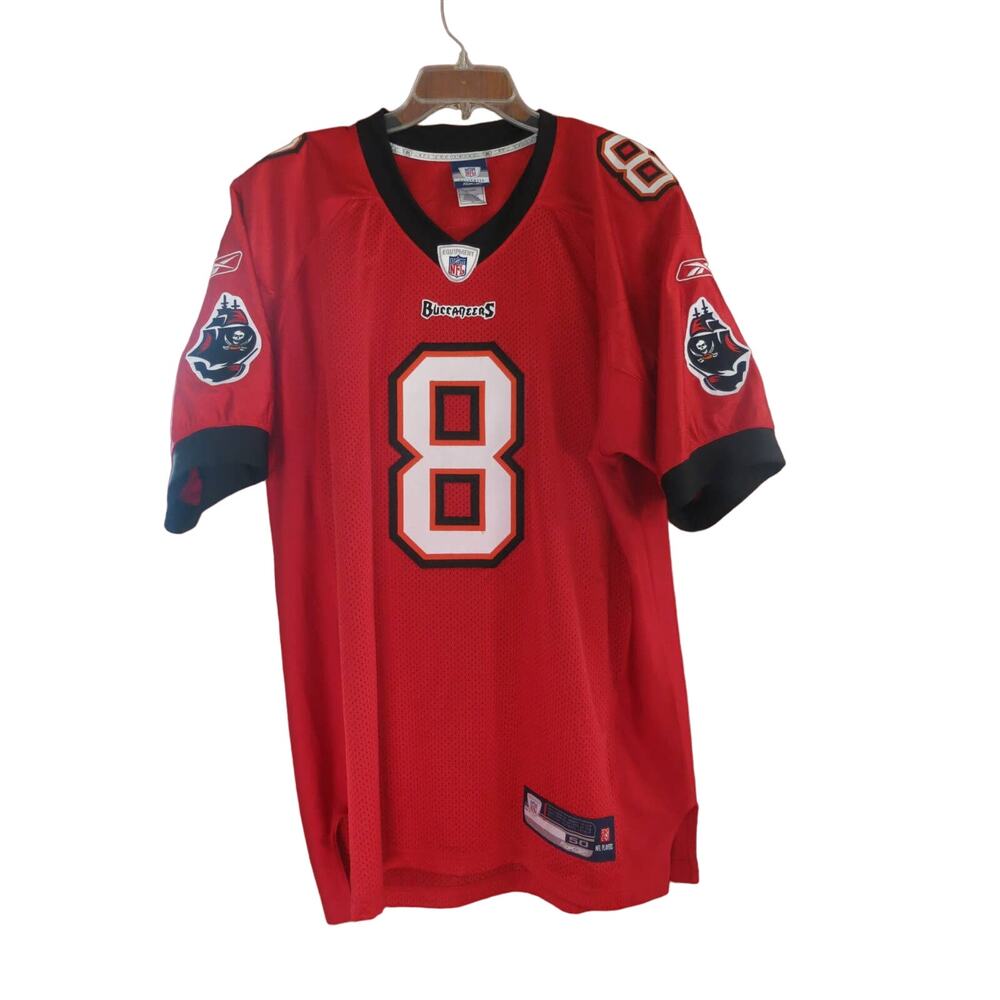 NFL TAMPA BAY BUCCANEERS Jersey Size 50 WFLA TV Station 8 Red Reebok Football
